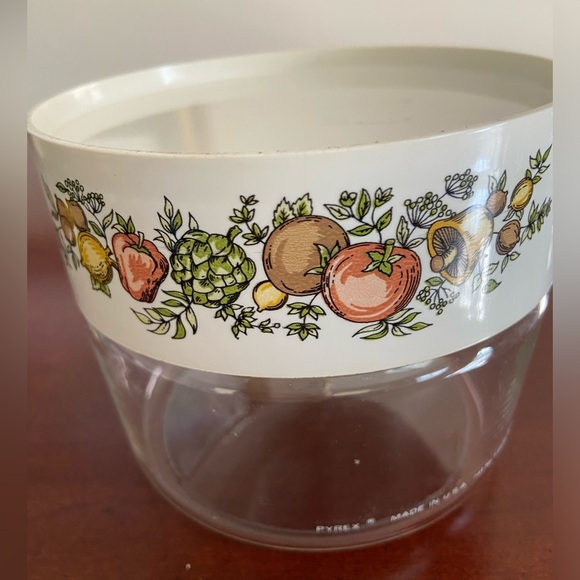 Vintage Pyrex Corning Ware SPICE OF LIFE Glass Canister STORE N’ SEE 4” Diameter - Picture 6 of 10